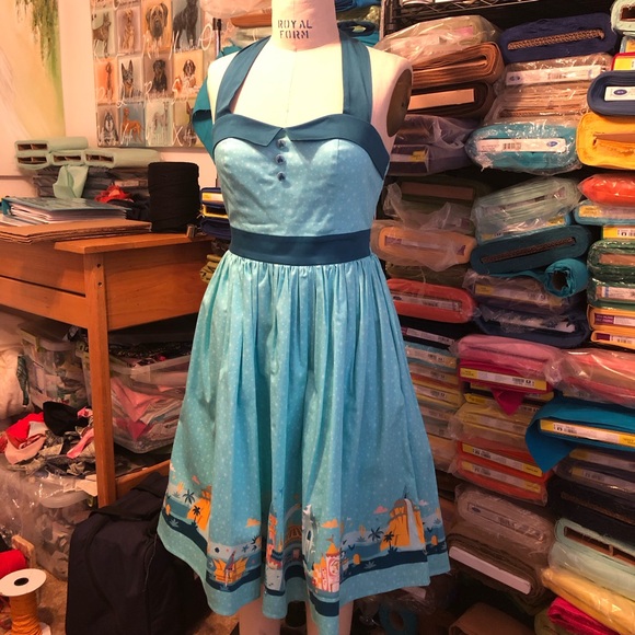Disney Dress Shop Magic Kingdom Retro Halter Dress Size S - Picture 10 of 14